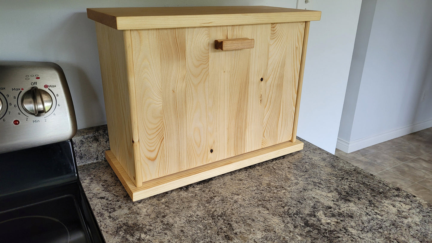 Wood Bread Box - Natural Pine - Hand Made